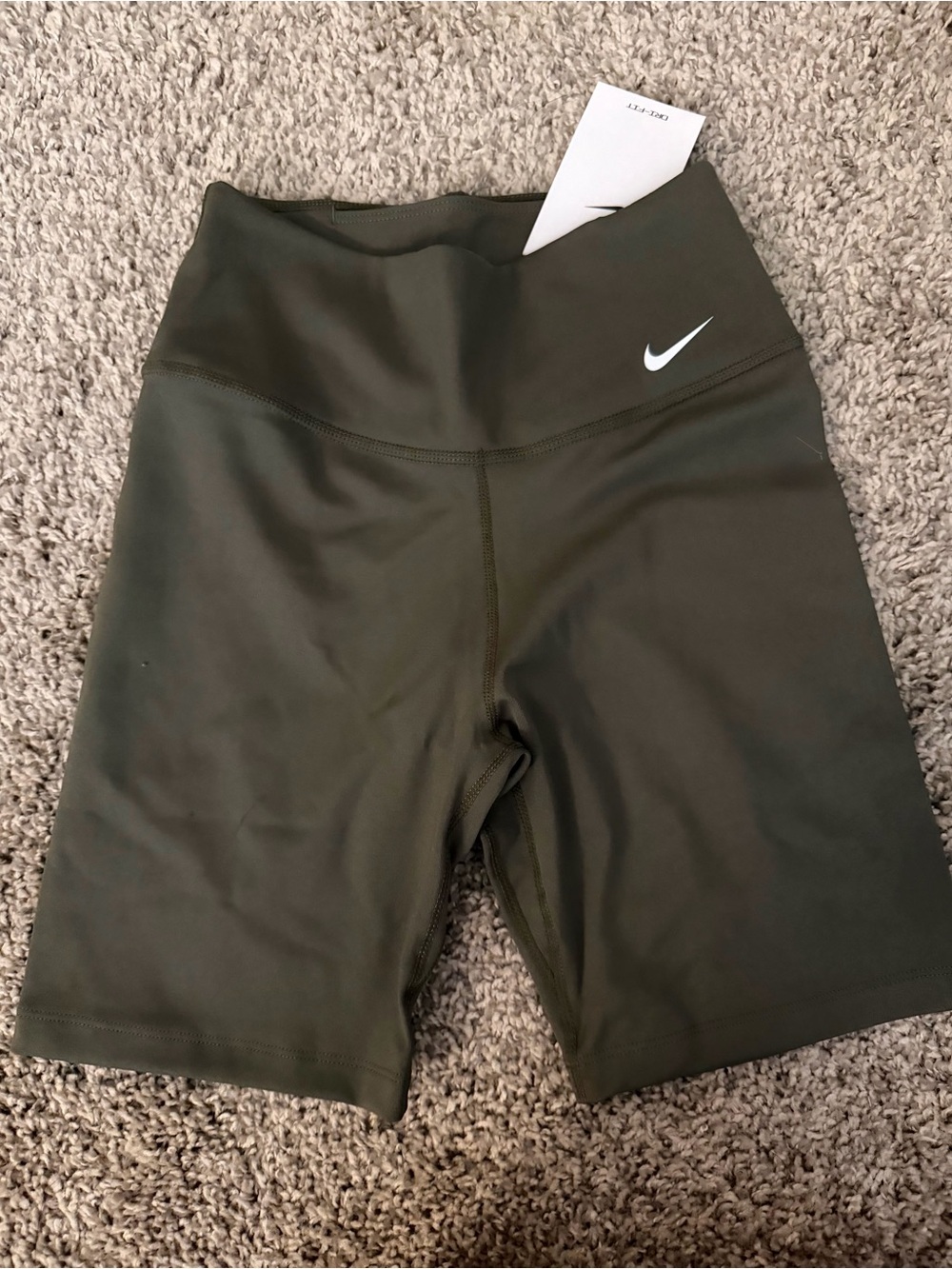 Nike Olive Green High-Rise Bike Shorts